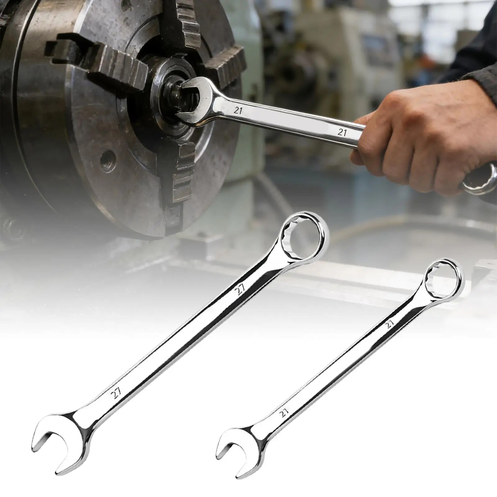 21mm/27mm Ratchet Wrench Spanner Fixed Head Mirror Polishing Ratcheting Torque Multifunction Ratchet Keys Auto Repair Hand Tools
