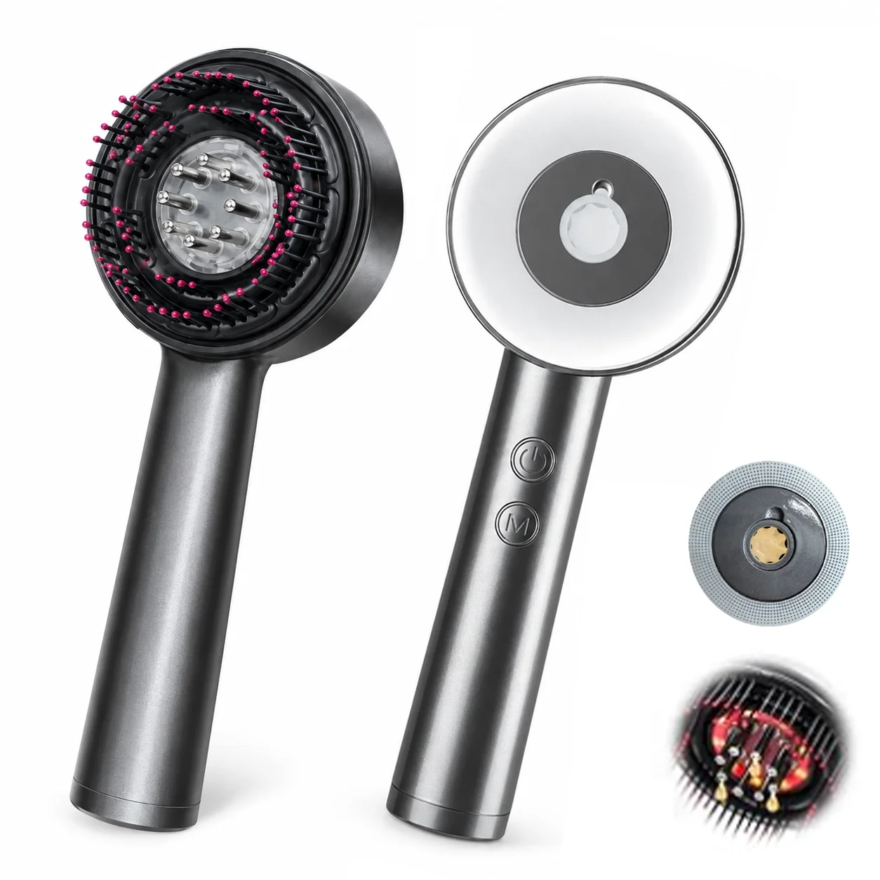 Electric Massage Comb 630nm Red Light Therapy Hair Growth Massage Scalp Brush Anti Hair Loss Liquid Oil Applicator Hair Care