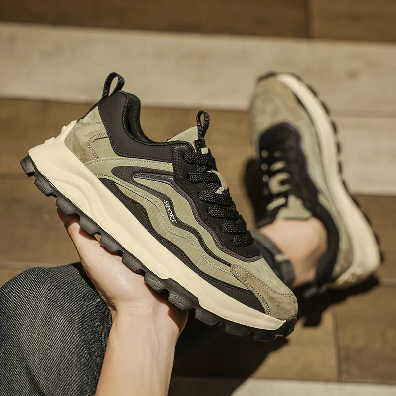 

Мужские дышащие кроссовки для активного отдыха, спортивная обувь для бега, удобные ретро-кроссовки, модные повседневные кроссовки для спорта и бега.
