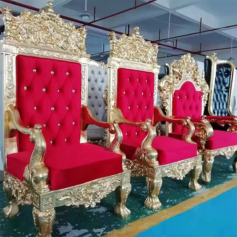 Custom Luxury Lion Leather King Theone Chairs Black Barber Throne Chair Frame Banquet Living Room High Back Chairs