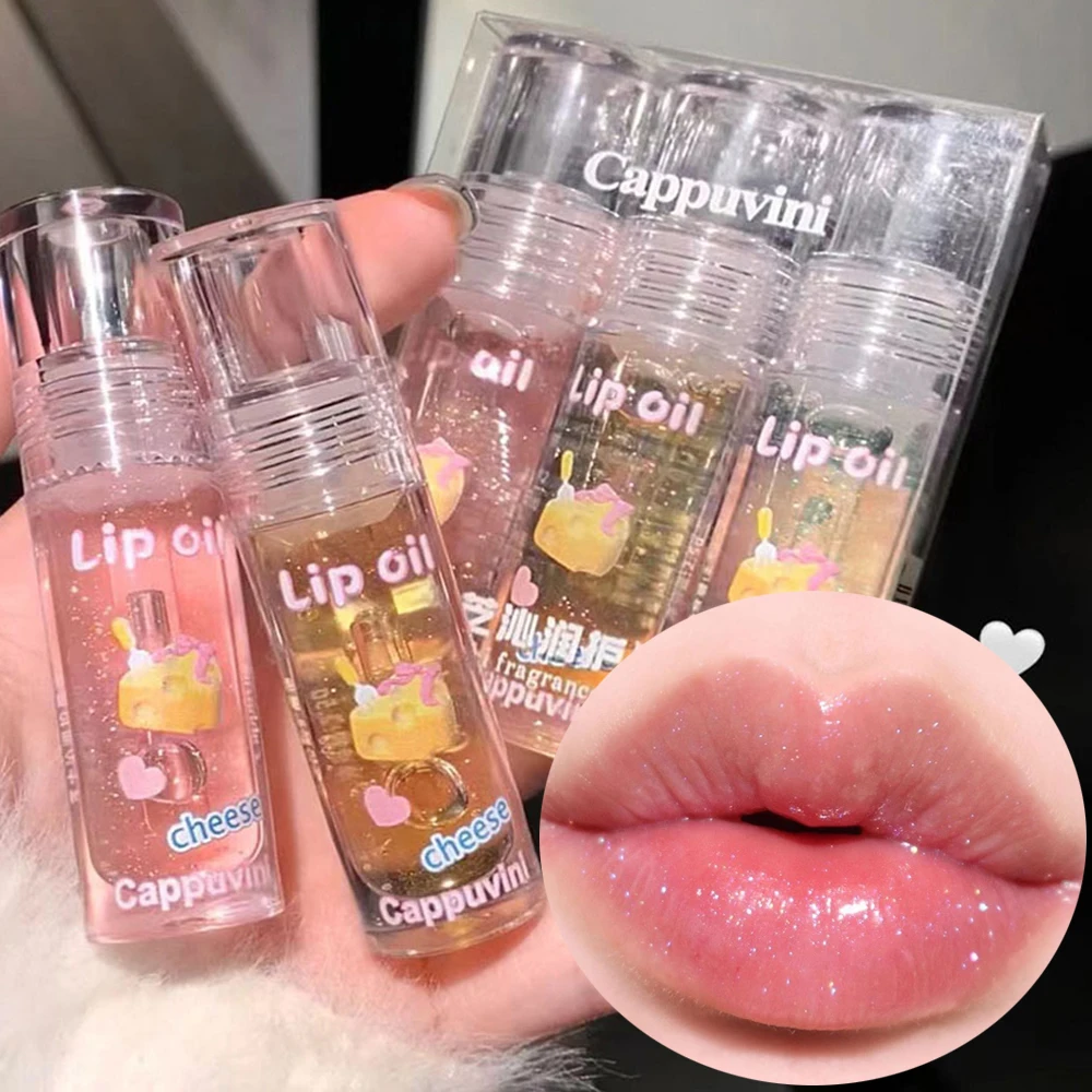 Mirror Pearl Diamond Lip Gloss Lasting Moisturizing Lip Oil Transparent Shine Glitter Liquid Lipstick Korean Makeup Cosmetics