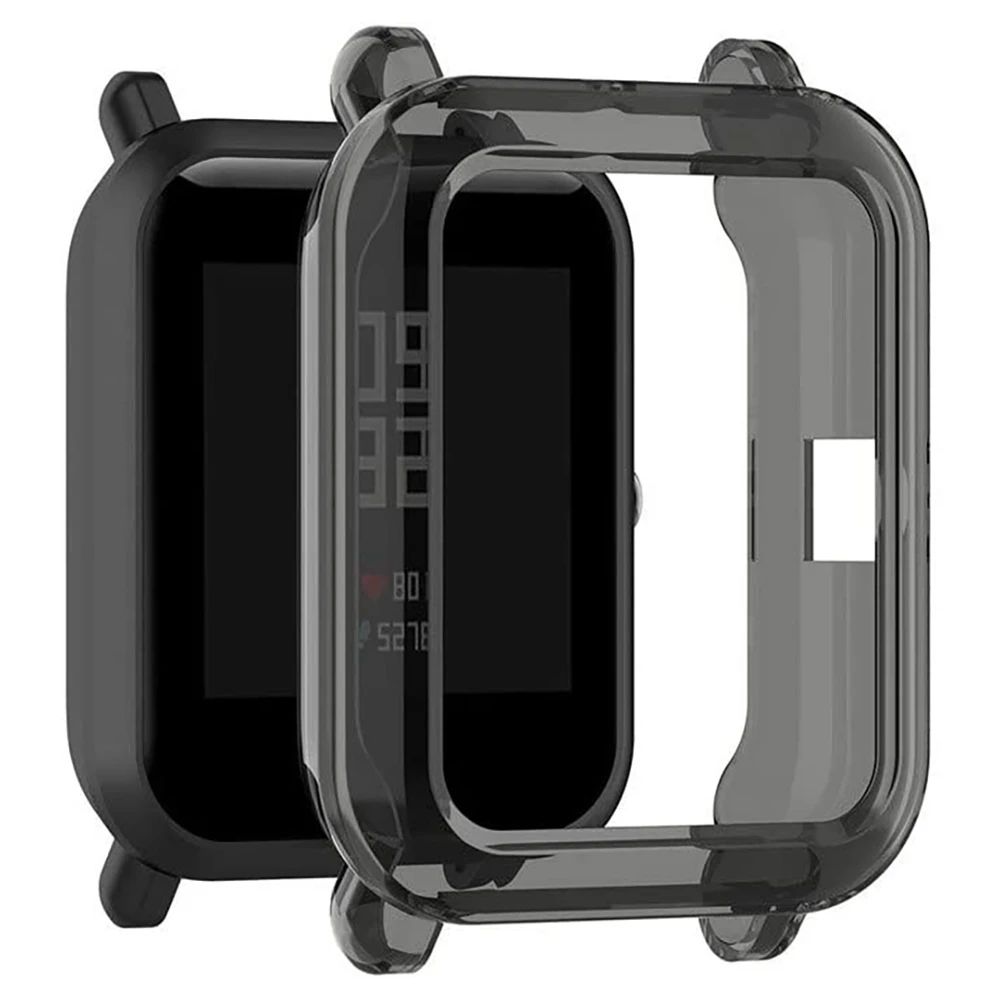Protezione per orologio, compatibile con Xiaomi Huami Amazfit Bip Youth Custodia flessibile in TPU antigraffio nera