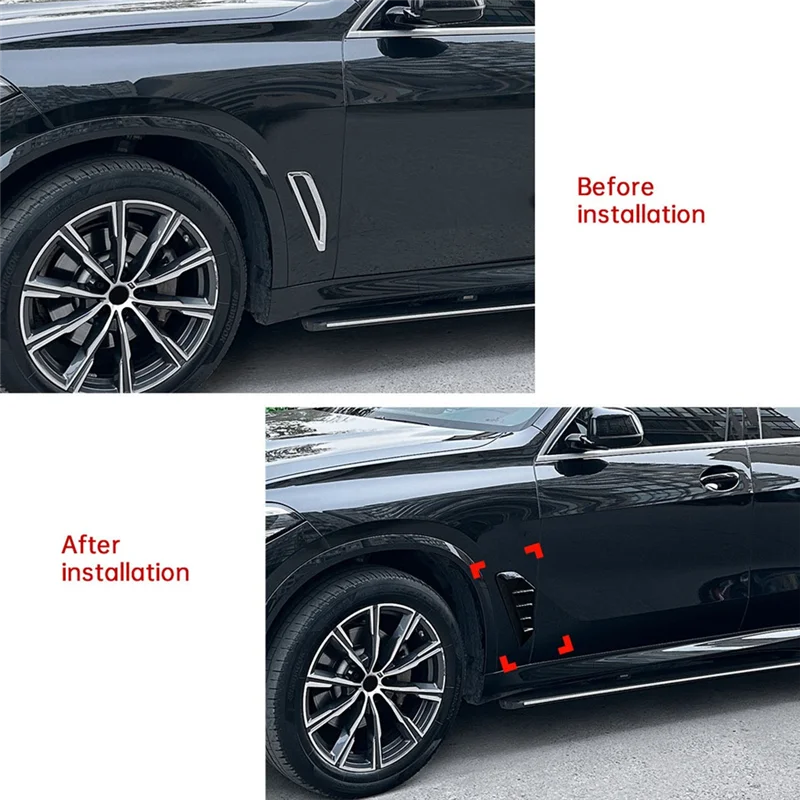 -A25M Auto Side Wing Luchtstroom Intake Cover Side Fender Trim Spoilers Voor BMW X5 G05 LCI M Sport 2023 + Koolstofvezel