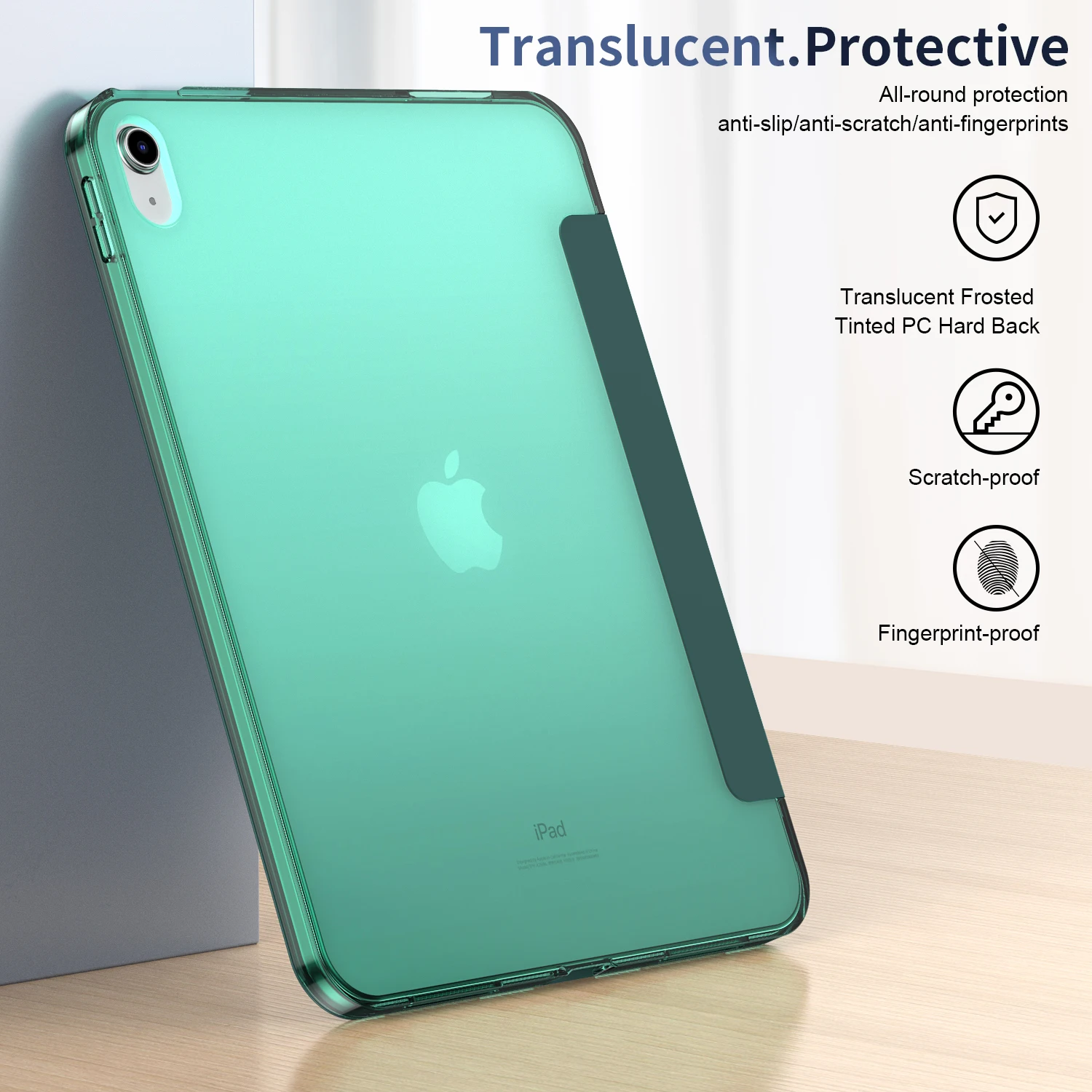 아이패드(A16) 11세대 슬림 스탠드 보호 커버 (하드 PC 반투명 케이스 포함) 아이패드 10 9 8 7 6 에어 3 4 5 프로 11 M4 호환