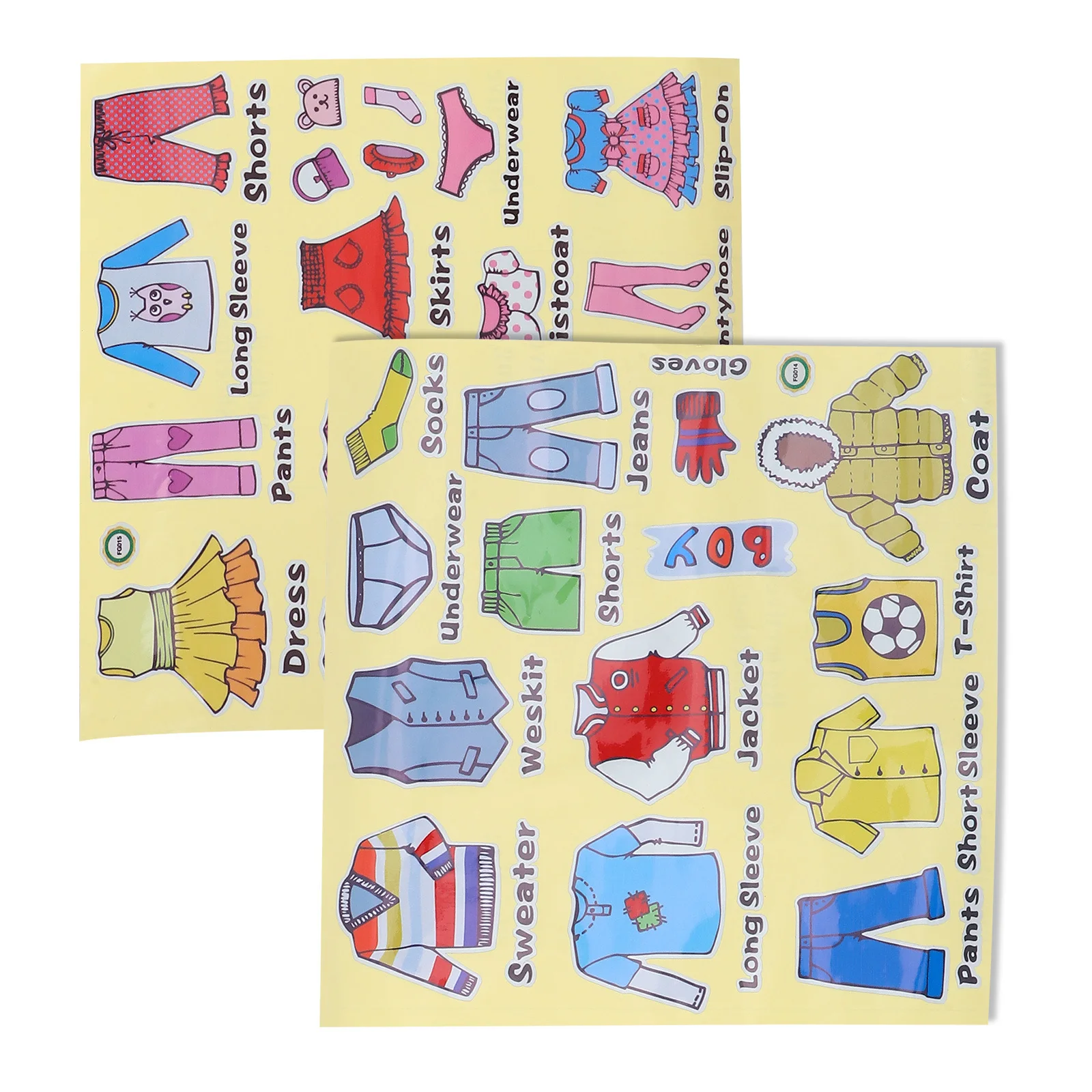

2pcs Dressing Table Sticker For Kids Clothing Classification Cute Pvc Mirror Decal Desk Decoration Stickers Folder Label