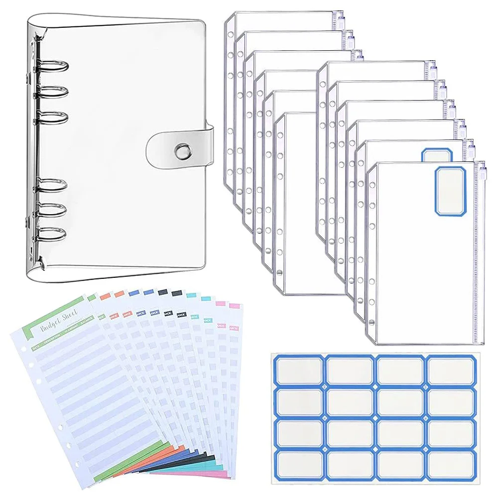 1Set Raccoglitore impermeabile Fogli economici a fogli mobili Blocco note per contanti A6 Carta portatile per localizzatore di spese per viaggi d'affari finanziari