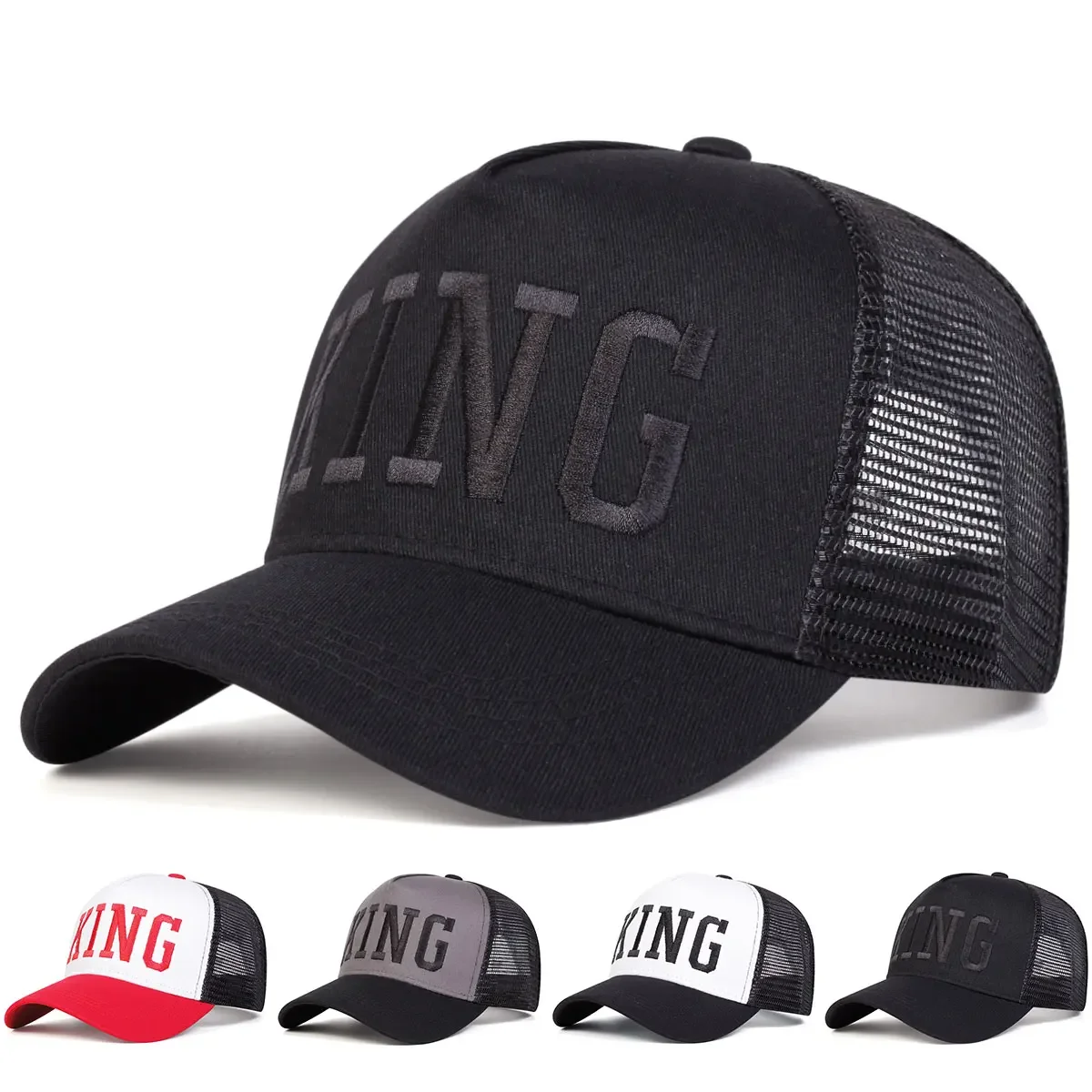 للجنسين الملك إلكتروني التطريز قبعات البيسبول صافي الربيع والصيف في الهواء الطلق قابل للتعديل قبعات عادية واقية من الشمس قبعة قبعة رياضية