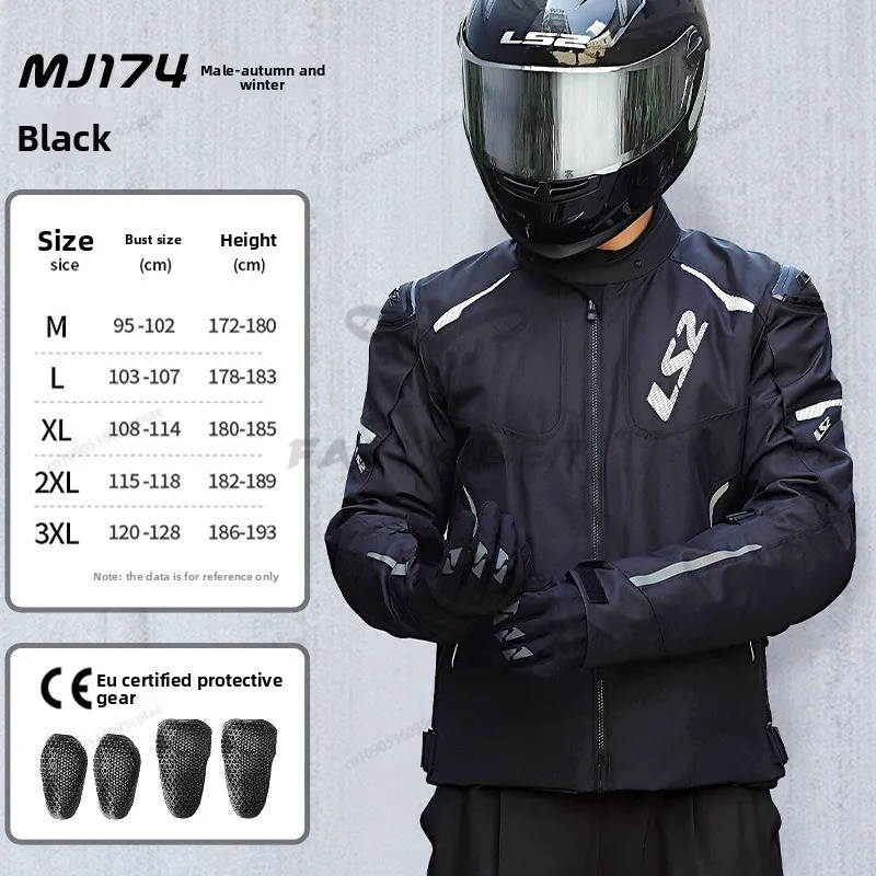 

LS2 MJ174 Motorcycle Jacket CE Protective Riding Clothing for Men Motorcycles Waterproof Fall Resistant