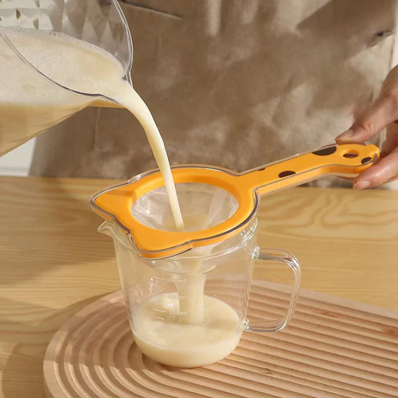 

2 In 1 Funnel Filter With Handle Detachable Juice Strainer Reusable For Food Residue Oil Milk Coffee Easy Pour Kitchen Tool
