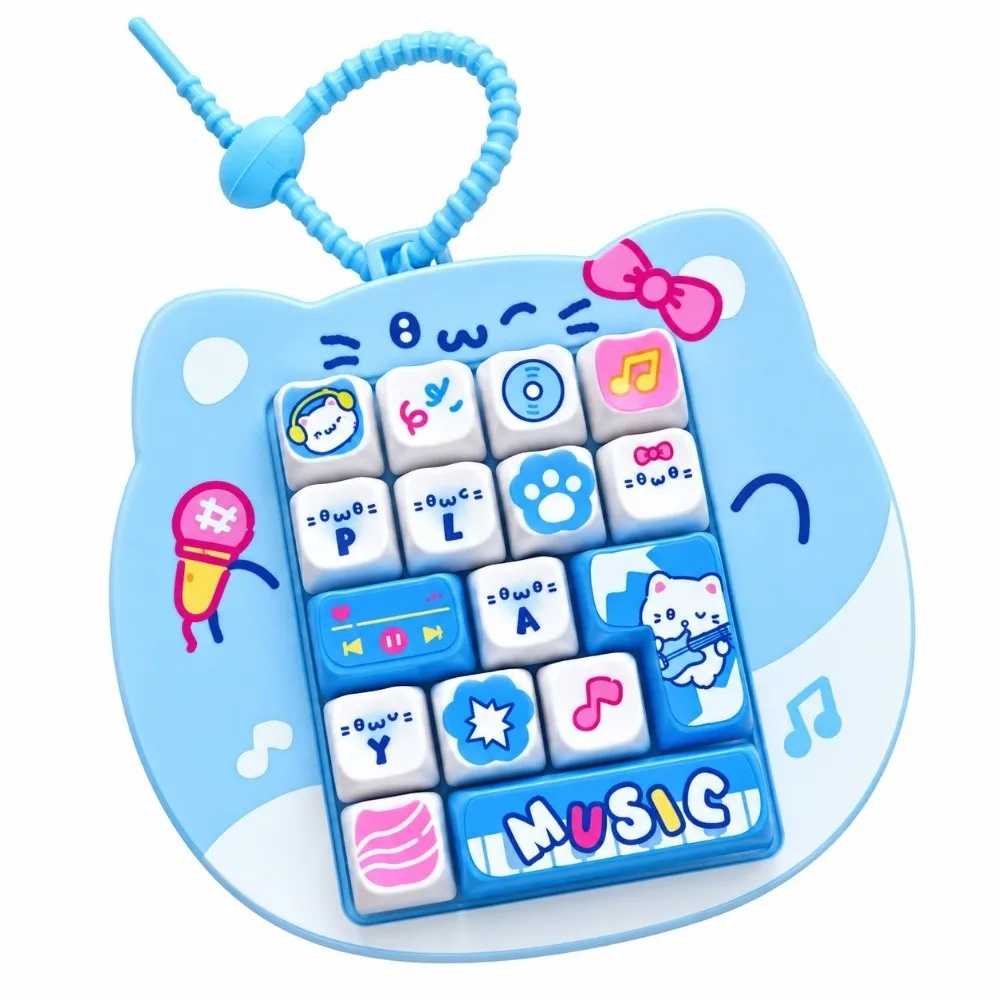 16 Key Fidget Button Cat Shape Creative Style Mini Keyboard Pendant Bag Hanging Ornament Cute Design Keyboard Keychain