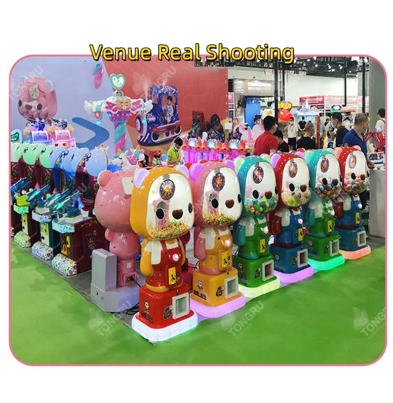 Indoor Cute Bear kids win prize lollipop gift vending machines capsule toys game candy gashapon machine