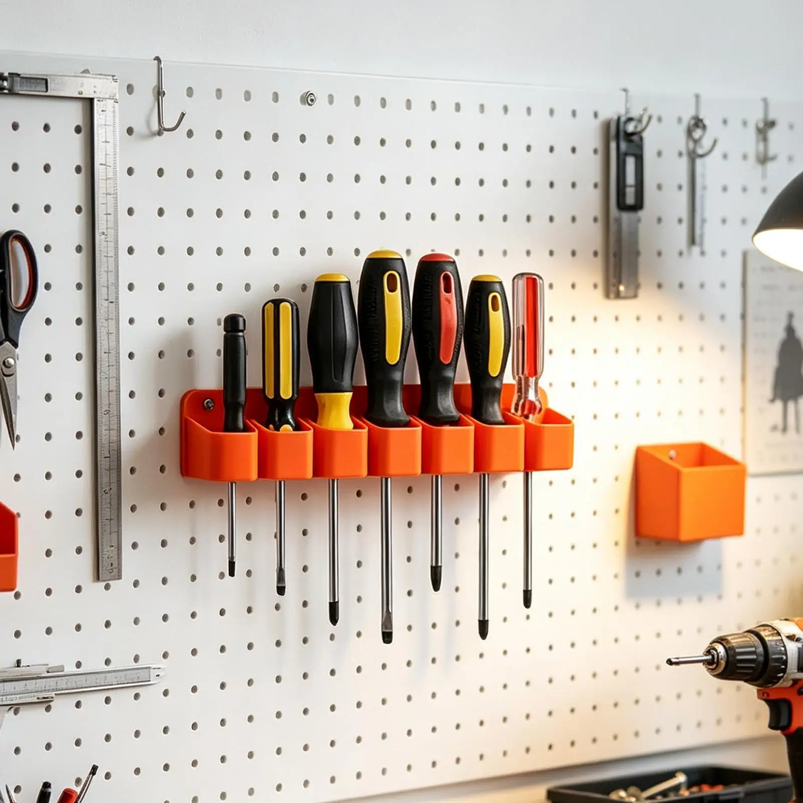 Garage Wall Tool Organizer Wall Mount Screwdriver Storage Rack Heavy Duty Tool Holder for Workshop Shed Warehouse, Space Saving