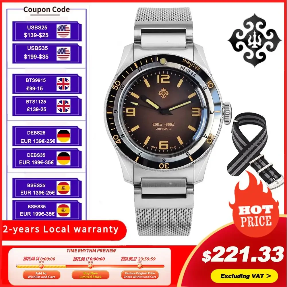 

IXDAO IPOSE мужские часы в стиле ретро GMT 40 мм автоматические механические роскошные часы swristWatch AR покрытие стальные часы для дайвинга для мужчин reloj hombe