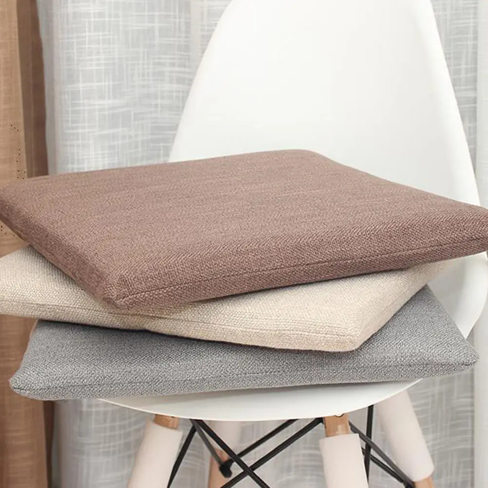 

1Pcs Linen Office Chair Pad Washable Breathable Stylish Design for Home School Car Sofa Use Seat Pad Simple Seat Cushion