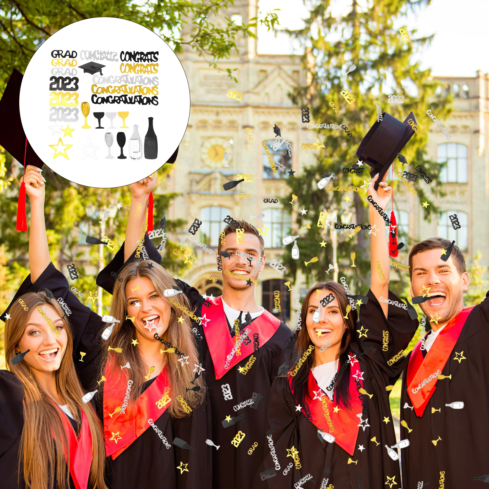 

Graduation Confetti 4 Bags PVC Party Supply Table Centerpieces Desktop Decor Festival Confetti Graduation Decoration Multi