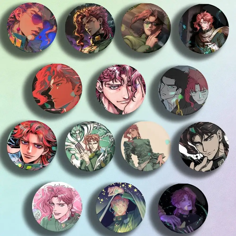 Pin Creativo con Diseño Láser de Anime JoJo Kakyoin Noriaki, Broche para Decorar Bolsas, Ropa y Sombreros, Regalos para Fans y Coleccionistas