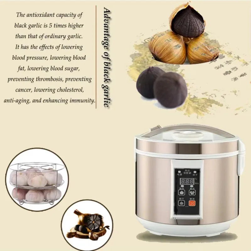 Nuova macchina per la fermentazione dell'aglio facile da usare da 90 W per uso domestico 5L 6L Fermentatore per aglio nero per realizzare aglio nero