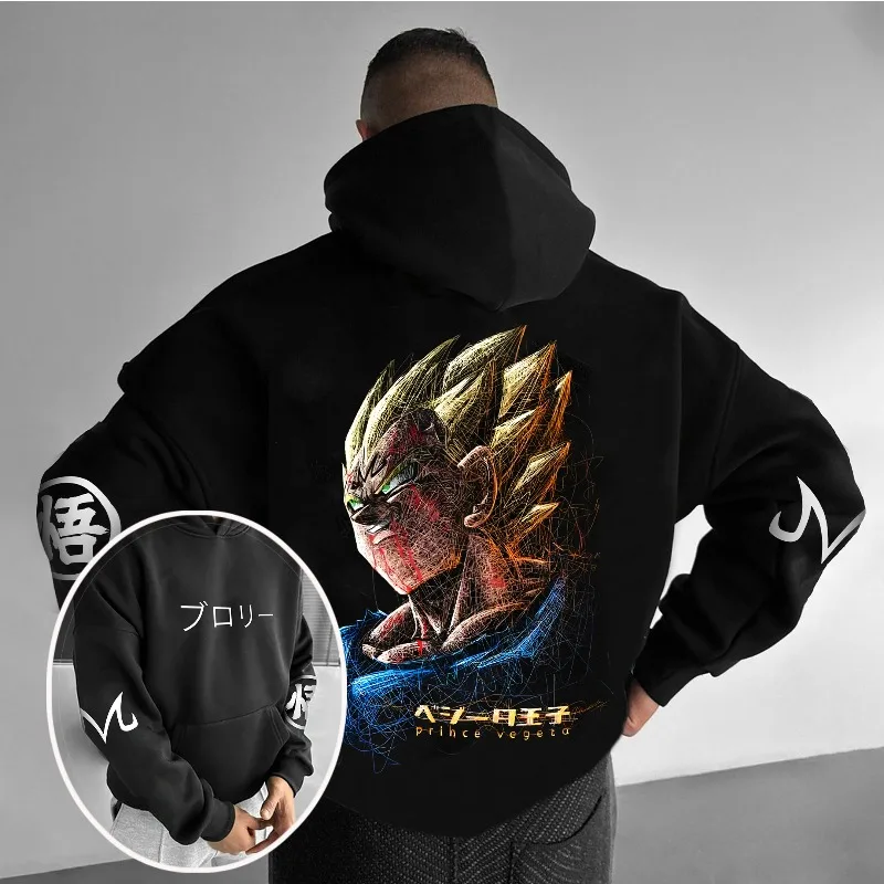 

Мужская толстовка с капюшоном Dragon Ball Z в стиле аниме с 3D принтом Vegeta Prince, графическая толстовка с рисунком эскизов и японский дизайн элемента кандзи