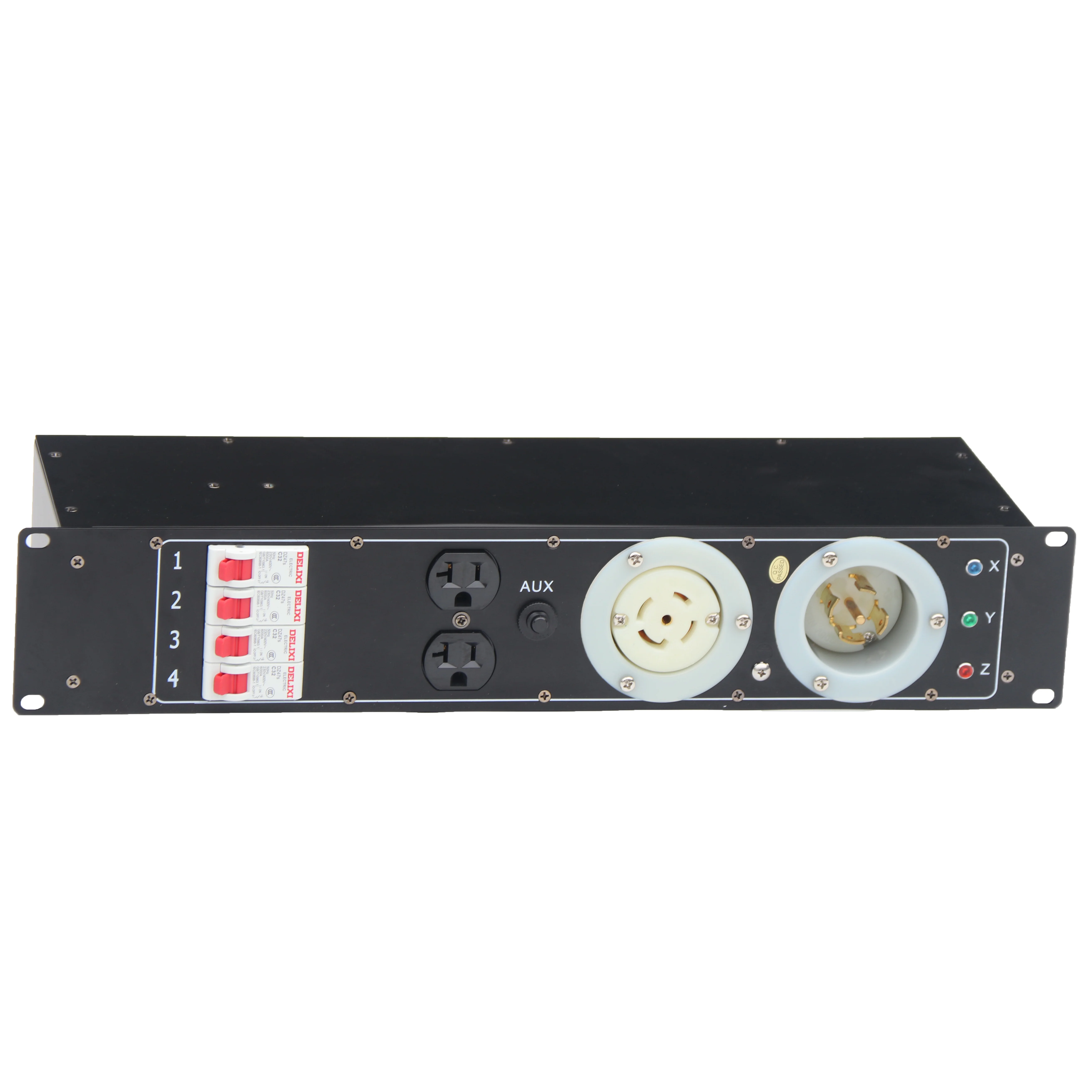 20A US Edison Socket Distribution Rack Panel Box L21-30 Twistlock 3 Phase Aluminum Power Distribution Box