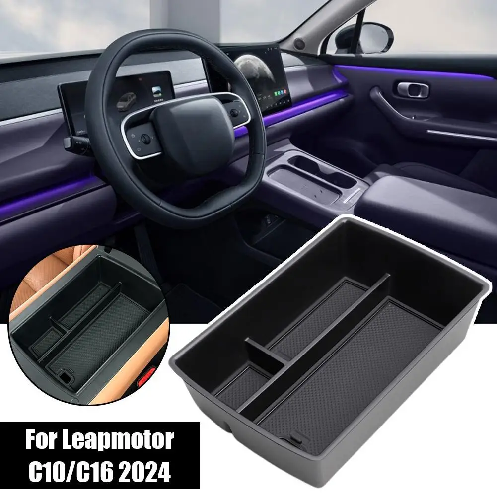 Car Center Console Armrest Storage Box for Leapmotor C10 C16 2024 Under Center Console Storage Box Car Interior Accessories