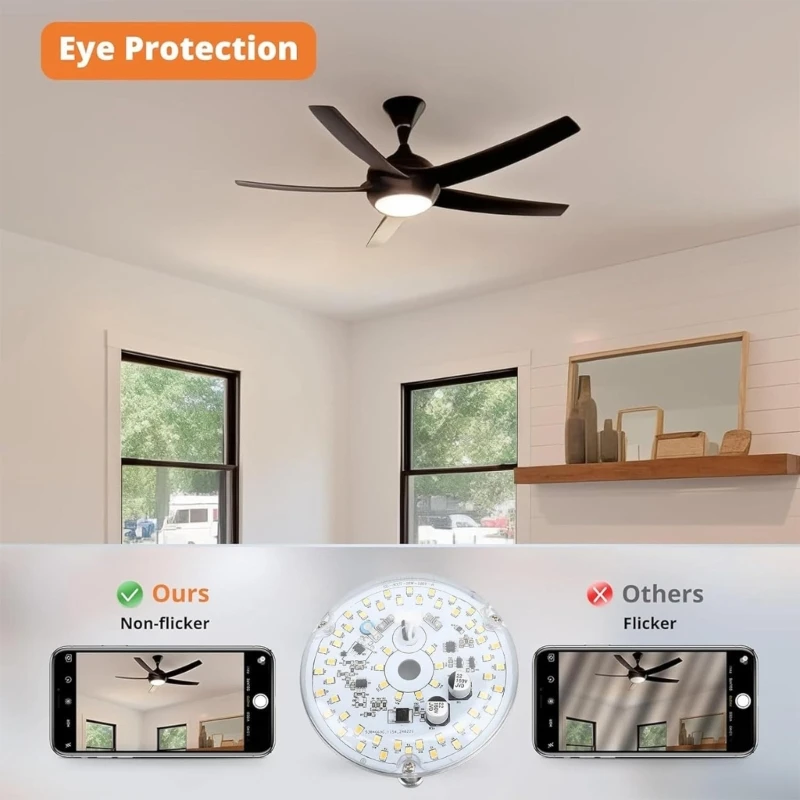 120V 18W LED FAN FAN LIGHT LEDMABLE LED RETROFITS Lampu Dewan Panel