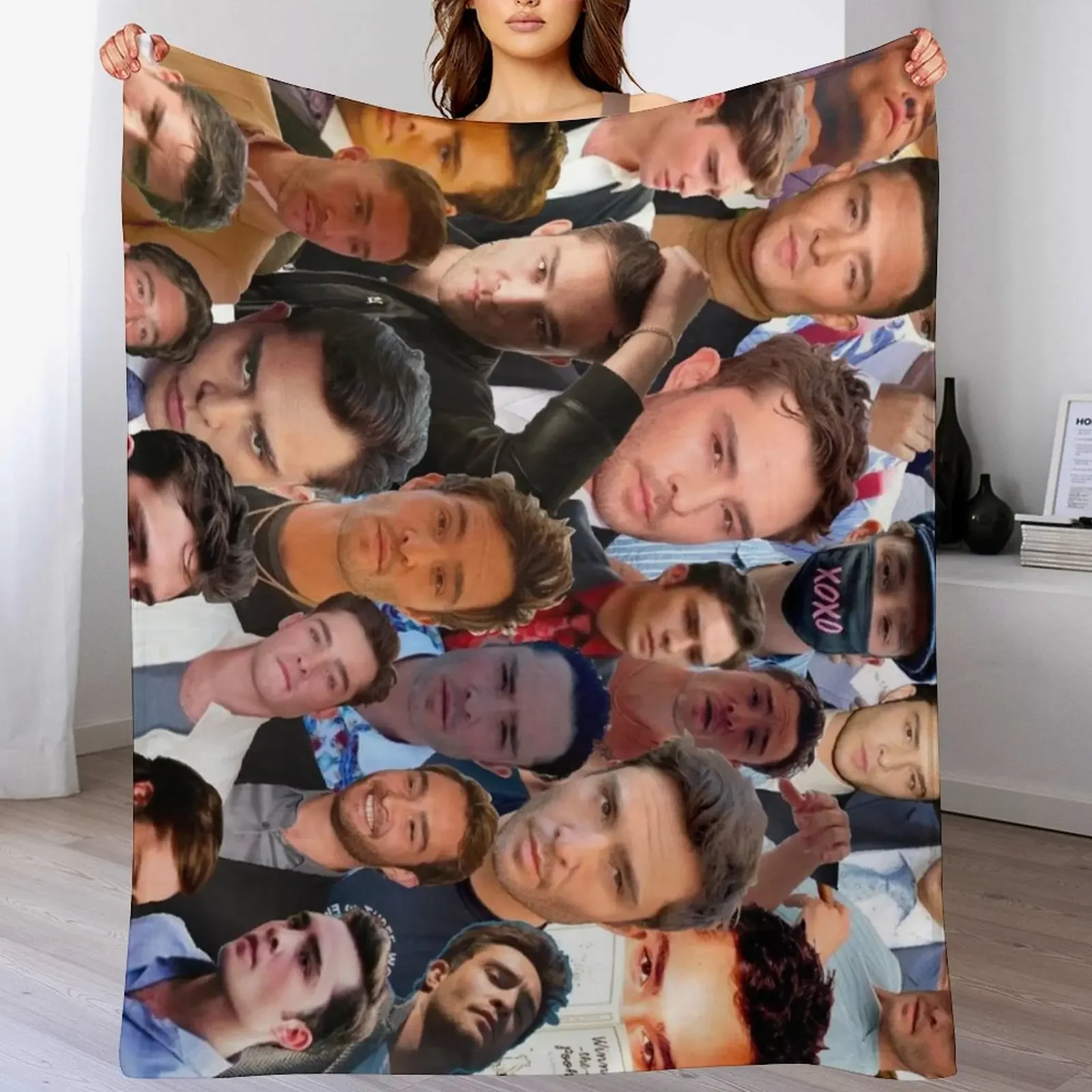 Ed Westwick Photo Collage Throw Blanket Stylish Decor Blanket Gift for Friends Roommate