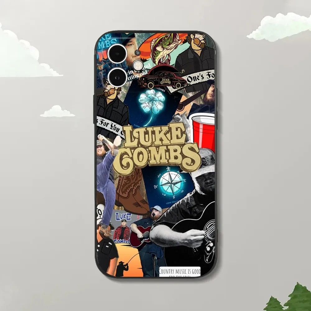 Zanger L-Luke C-Kammen Telefoonhoesje voor iPhone 15,14,13,12 Mini 11 Pro XR,X,XS,MAX 7,8 Plus Siliconen Cover Zacht Zwart