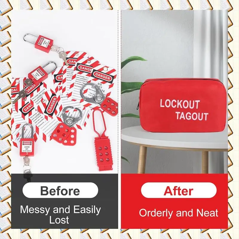 

A14M Lockout Tagout Kit Electrical-Group Lockout Haspstags,Lock Out Industrial Tools 2 Key Per Lock For Facotory Protect Safe Du