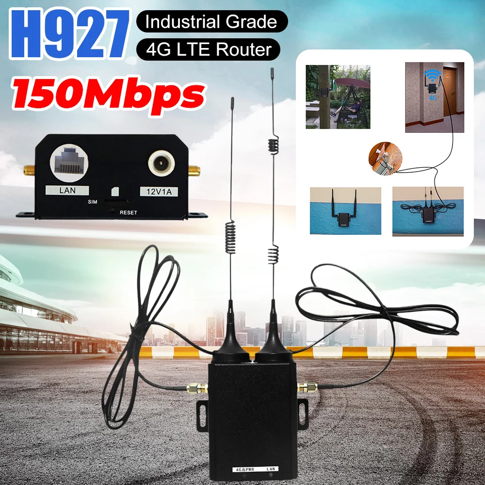 

H927 4G LTE Router 150Mbps WiFi Router with External Antenna Wireless Wifi Router for Outdoor Support SIM Card 16 WiFi Users