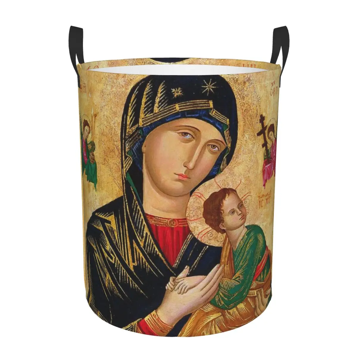 Our Lady Of Perpetual Help Laundry Hamper Large Storage Basket Roman Catholic Virgin Mary Girls Boys Toy Organizer