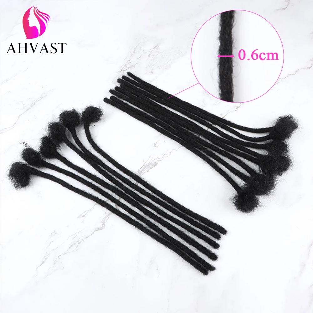 AHVAST-Extensions de dreadlock en cheveux humains pour hommes et femmes, 100% vrais cheveux humains, extensions de locks en continu, peuvent être tehonneur et Wiltshire ached