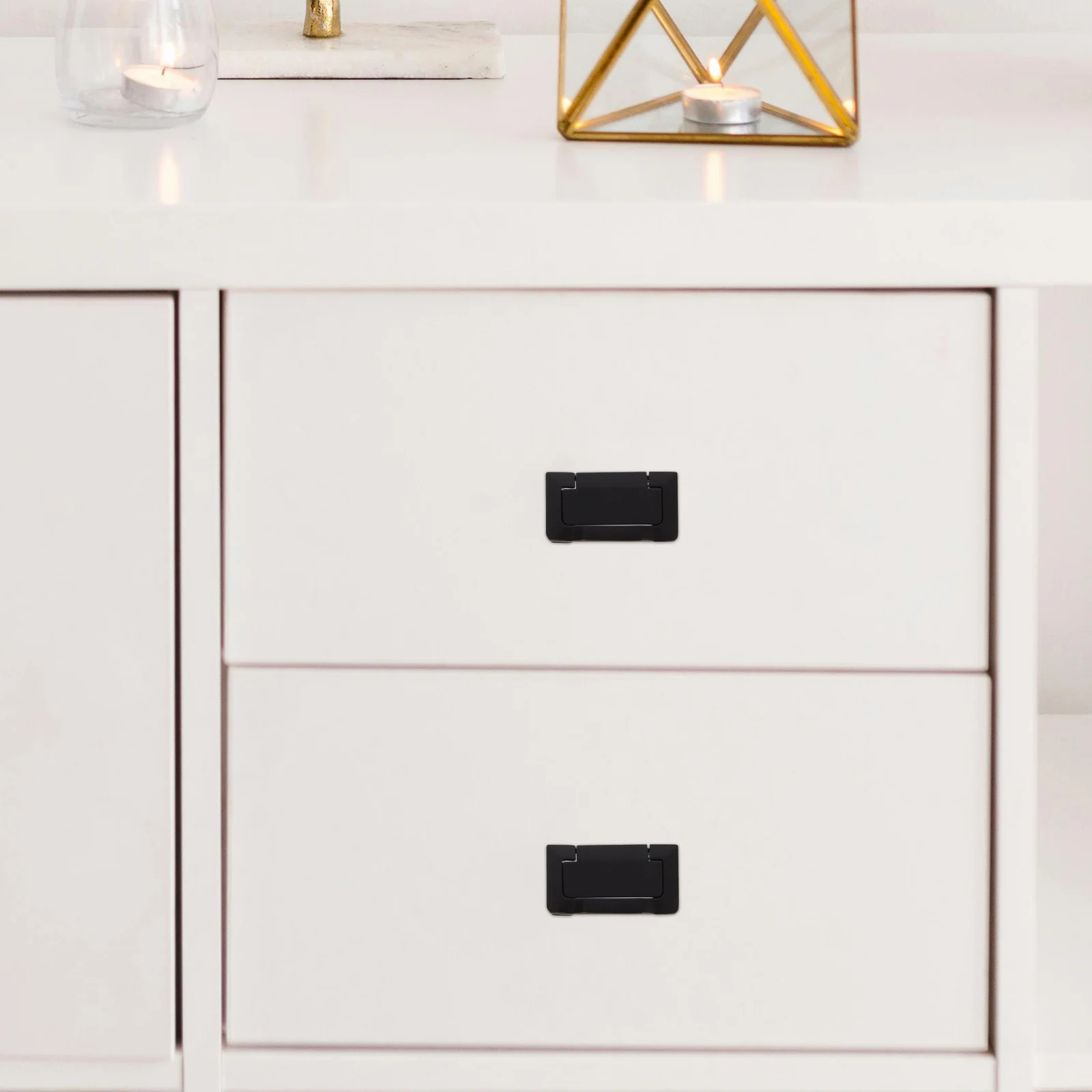 درج مخفي يسحب مقبض كابينة من سبائك الزنك الأسود لخزانة الملابس وقبضة أثاث غائرة غير مرئية #5