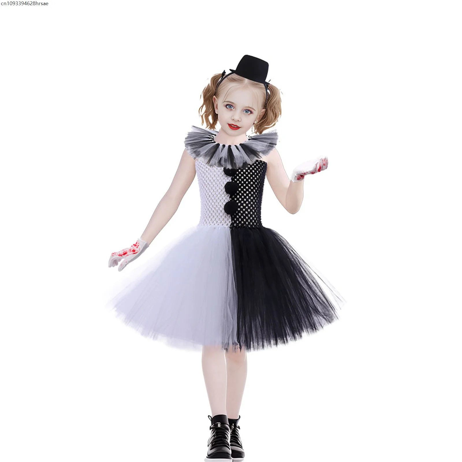 Traje para meninas halloween fantasia tutu vestido sangue assustador filme palhaço terrorífico traje para crianças roupas de carnaval