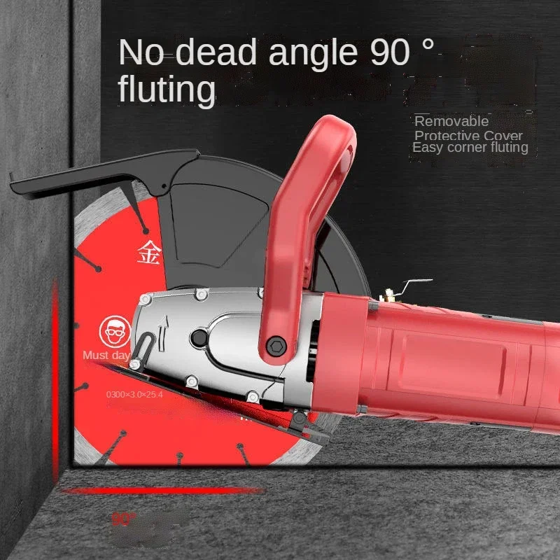 8800W 18cm Concrete Wall Cutting Machine Single Chip Large Angle Grinding Water & Electric Slotting Stone Cutter Tool