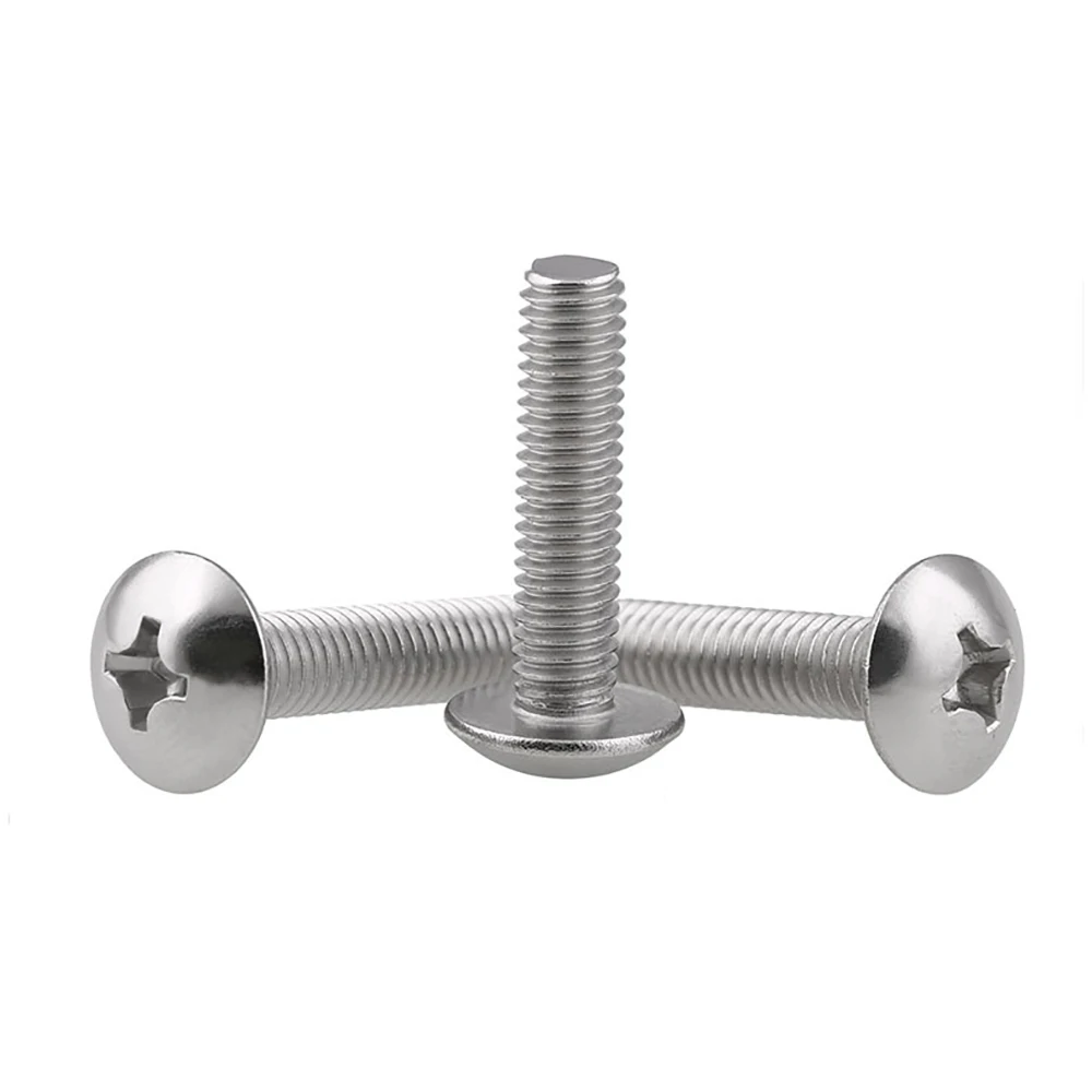 SUS304 Stainless Steel Phillips Truss Head Screws JIS B1111T UNC Thread 1/4-20 5/16-18 3/8-16 Large Round Cross Recessed Bolts