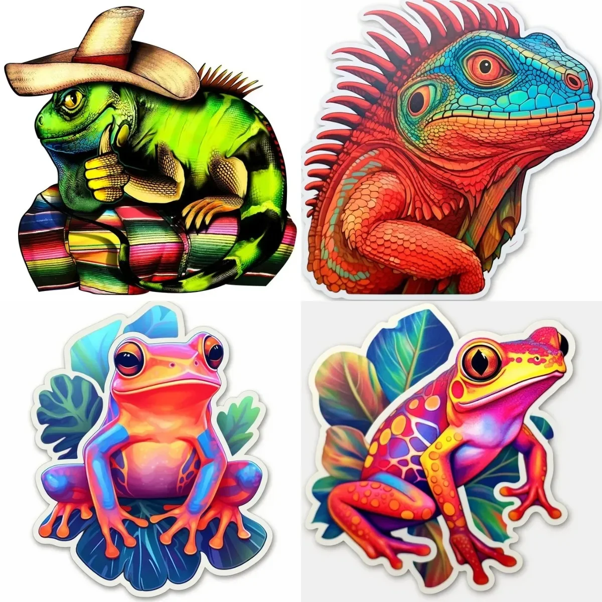 

Anime Iguana High Quality Transparent No Background Colorful Colors Funny Car Bumper Sticker Celestial Vinyl Decal