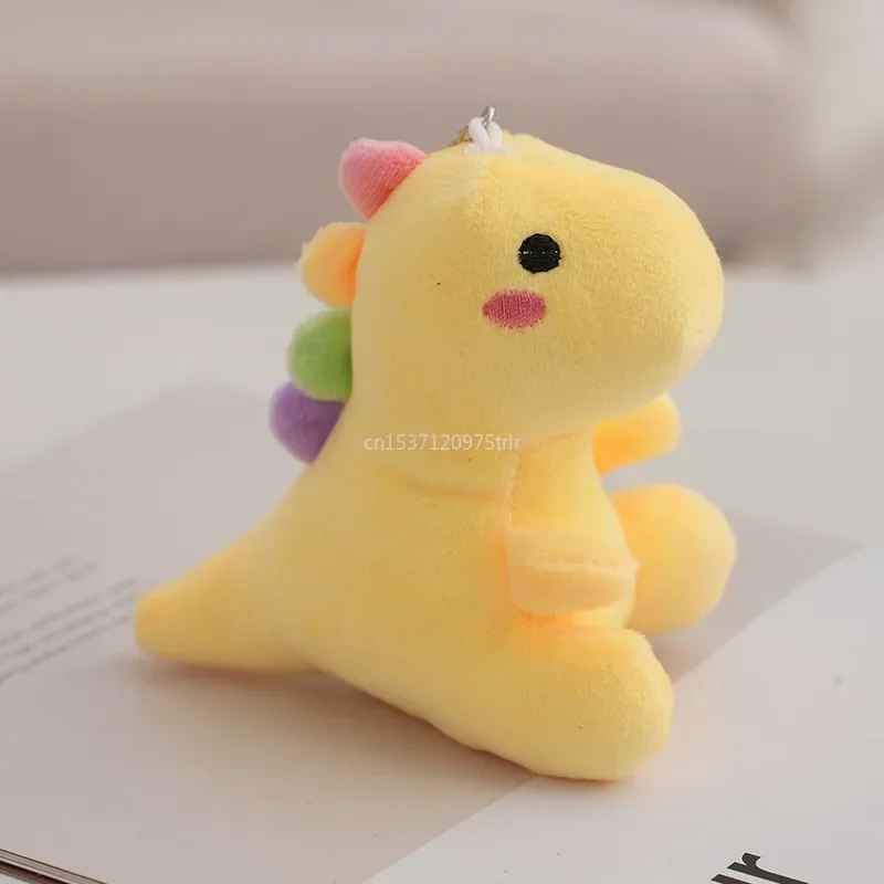 12cm Super Soft Lovely Dinosaur Plush Doll Cartoon Stuffed Animal Keychain Plush Toy for Kids Baby Hug Doll Plush Toy Ornaments