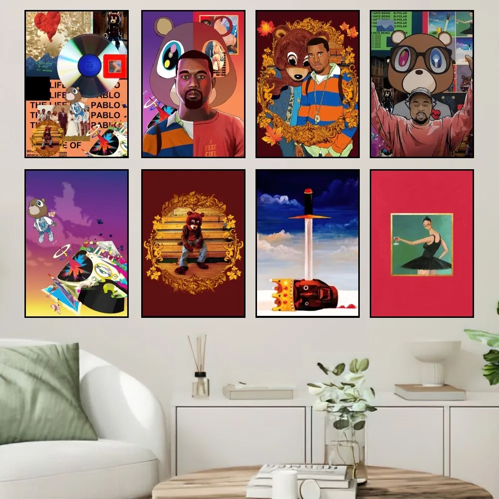 

Singer Kanye West Poster Prints Wall Painting Bedroom Living Room Decoration Office Home