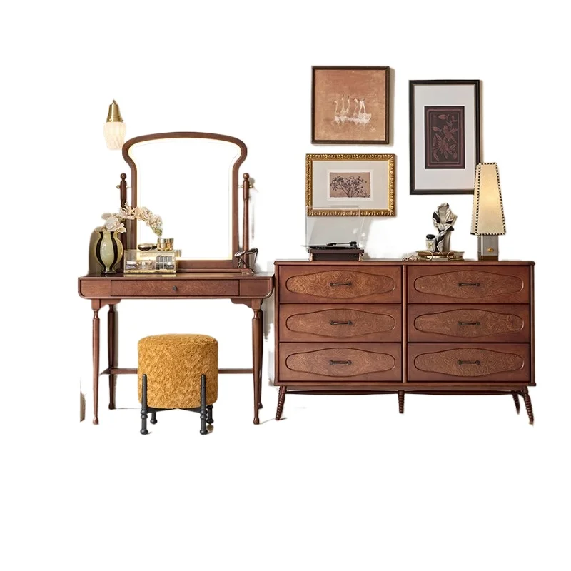 All solid wood bedroom storage six chest cabinets, bedside cabinets