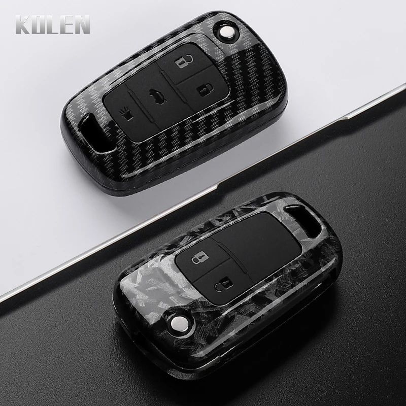 ABS Carbon Fiber Style Car Key Case Cover For Chevrolet Cruze Aveo Trax Sail Malibu Captiva Opel Vauxhall Astra J Corsa Insignia view 3