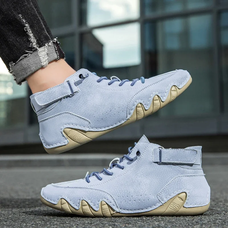 

New Unisex Shoes Fashion Mens Wear-resistant Soft Sole Ankle Boots Comfortable Casual Non-Slip Large Size Male High Top Sneakers