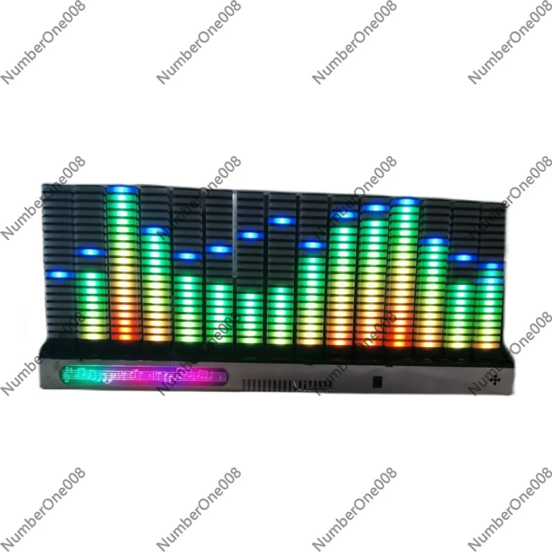 33D Music Spectrum Light with 64 Pattern, Voice/Remote Control, RGB LED Clock Animation for Gaming PC & HiFi Audio