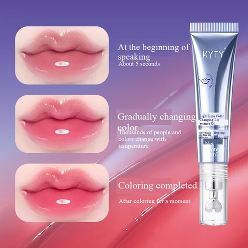 Imagen 2 del producto Lápiz labial hidratante con cambio de temperatura de cristal, maquillaje de estrella, bálsamo brillante de larga duración, aceite de labios, cuidado de gelatina brillante F9G1