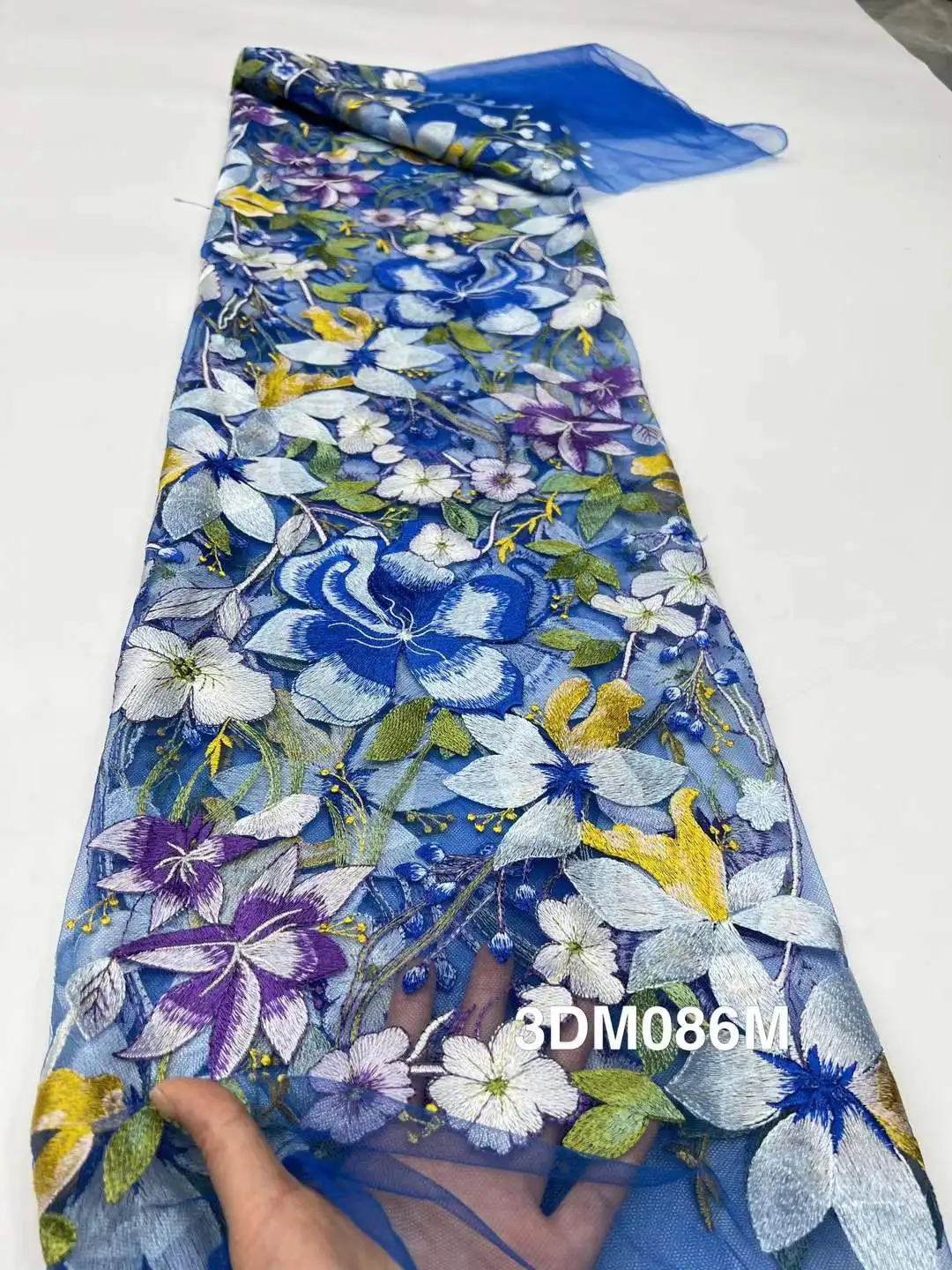 

5 Yards High Quality 3D Lace French Tulle Net Sequin Luxury Lace Fabric African Lace For Wedding Dress