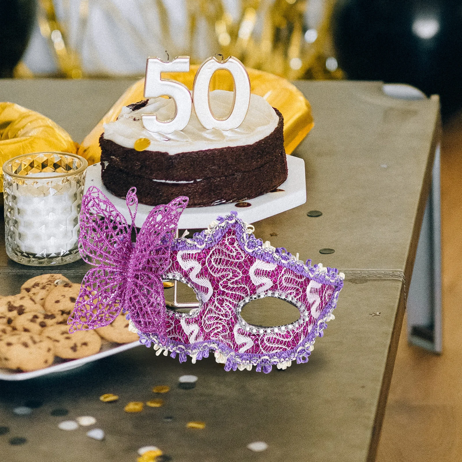 Máscara de mascote de borboleta, renda e plástico, meia face, máscara de festa para mulheres, baile de máscaras, halloween, cosplay, fantasia, adereço de festa