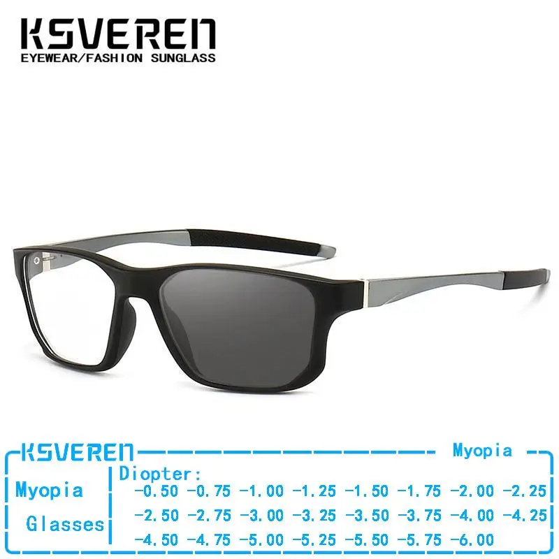 

Sport Photochromic Myopia Nearsighted Glasses Men TR90 Prescription Myopia Eyewear Outdoor Color Changing Driving Eyewear -2.5