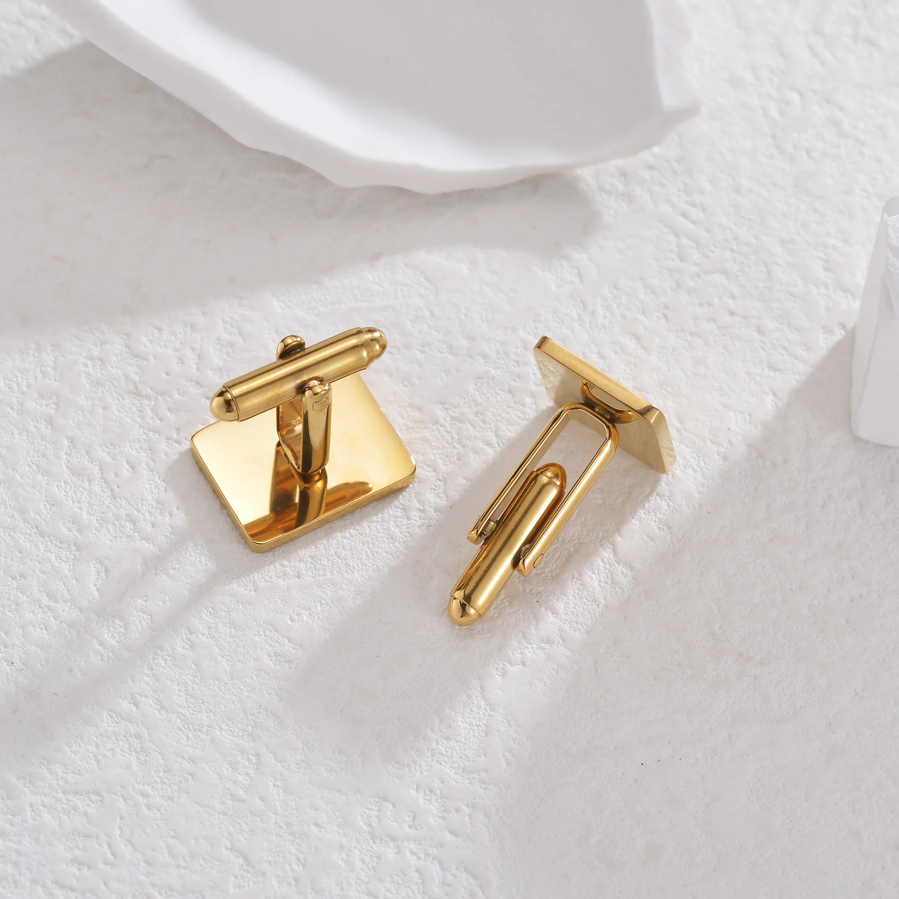 Freeteeme موضة 1 زوج أزرار أكمام للرجال النساء الفولاذ المقاوم للصدأ زر زوجين عشاق الكفة وصلة الزفاف عيد ميلاد مجوهرات هدية