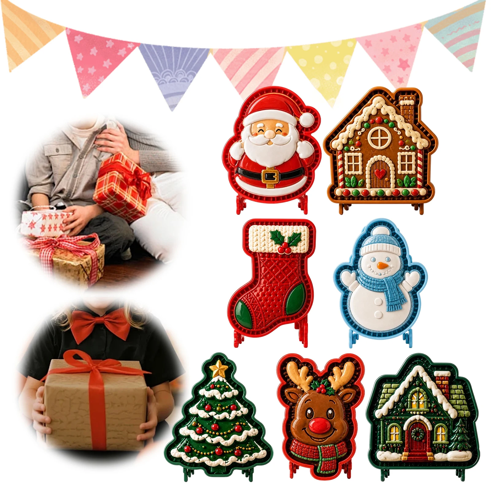 Festive Christmas Mini Pie Reusable Embossed Pastry Crust Stamp Tool Food Grade Holiday Baking Snowflake