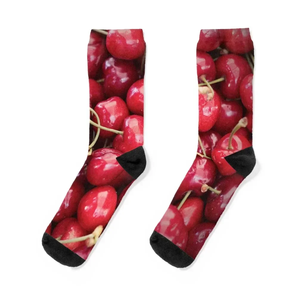 

Fresh Red Cherries Socks Toe sports anti slip football cotton Running Socks Ladies Men's