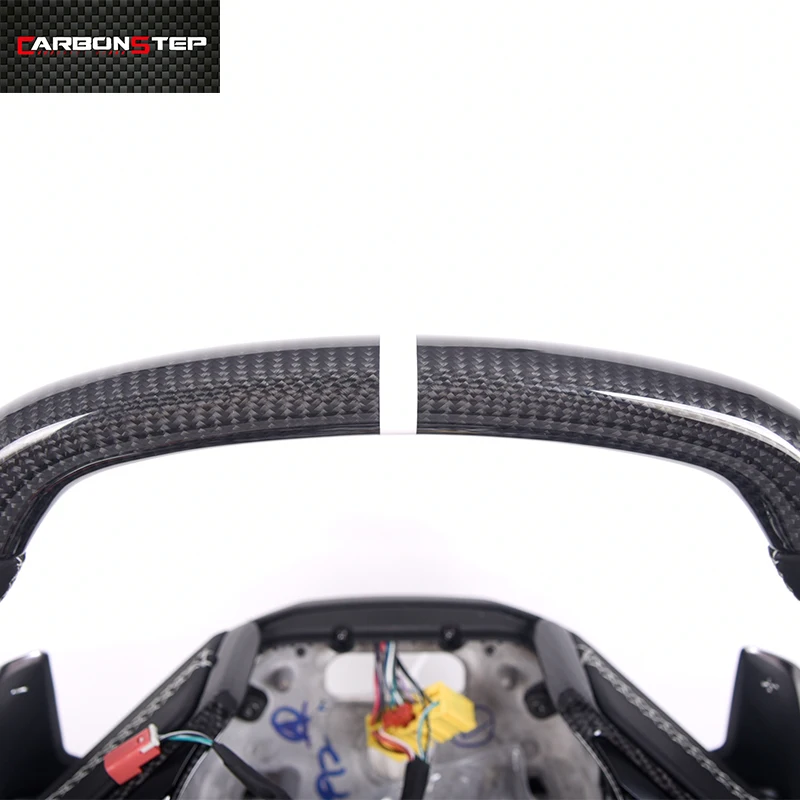 Real square Smooth Leather Carbon Fiber Tech C8 Steering Wheel for Chevrolet Corvette